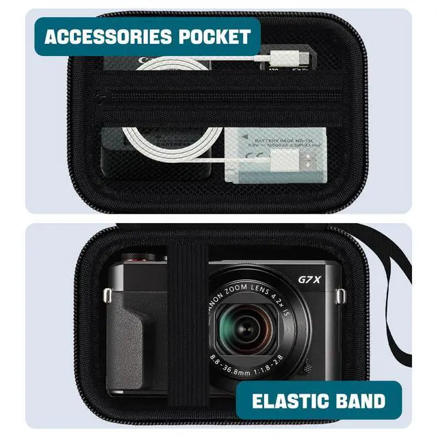 Alt view image 5 of 7 - Hard Case for Canon G7X Mark III/II/ SX740 HS Digital Camera, Black
