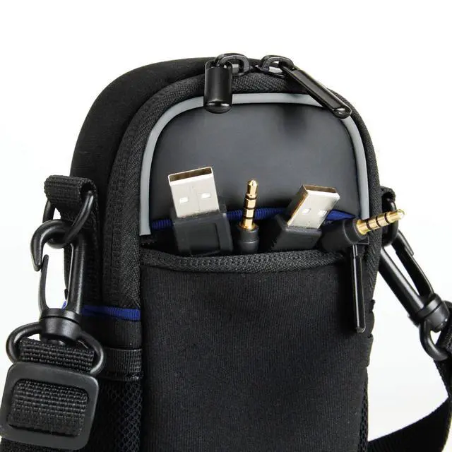 Alt view image 7 of 7 - Compact Point and Shoot Camera Case Small Digital Camera Pouch with Accessory Pockets and Shoulder Strap - Compatible with Sony CyberShot, Canon G7X Mark iii, ii, Nikon COOLPIX & More (Black)