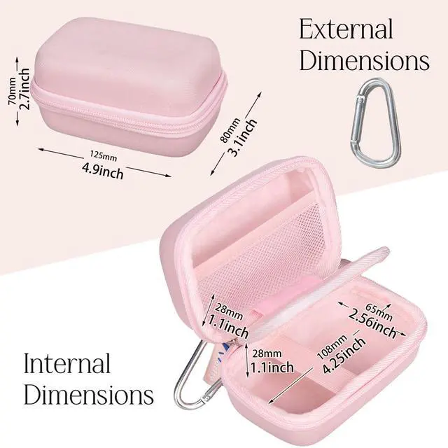 Alt view image 3 of 7 - Digital Camera Case for FJFJOPK/for Lecnippy 4K Vlogging Camera/SECHKISS/Fleafer Upgrade FHD 1080P Digital Camera with Mesh Pocket for Accessories SD Card Cable (Case Only) (Pink)
