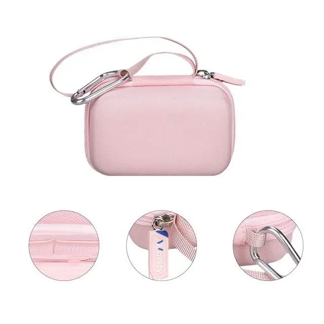 Alt view image 7 of 7 - Digital Camera Case for FJFJOPK/for Lecnippy 4K Vlogging Camera/SECHKISS/Fleafer Upgrade FHD 1080P Digital Camera with Mesh Pocket for Accessories SD Card Cable (Case Only) (Pink)