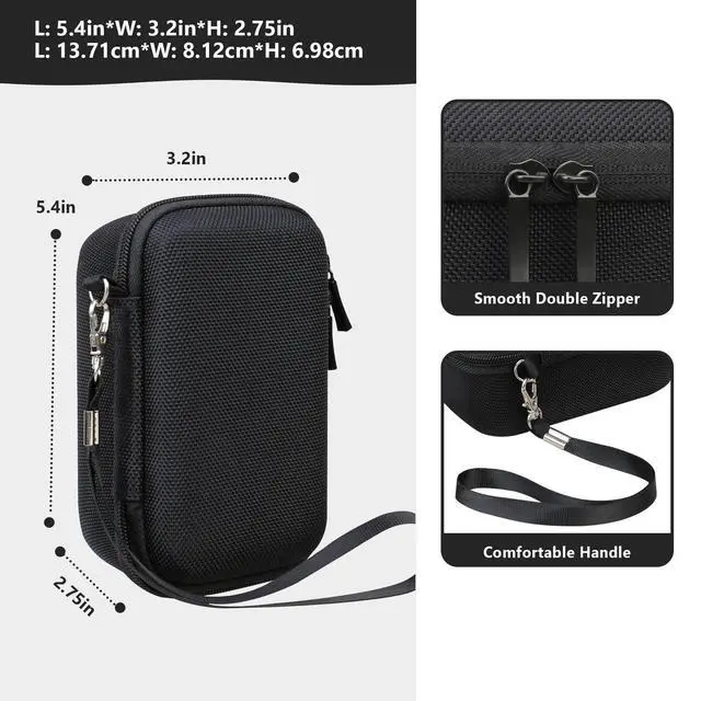 Alt view image 4 of 7 - Hard Carrying Case for Canon PowerShot SX740 HS/ SX730 HS/ SX720 HS/ SX620 HS/ G7 X Mark III/ G7 X Mark II Digital Camera, Storage Holder Travel Bag with Mesh Pocket for Battery Pack, Black