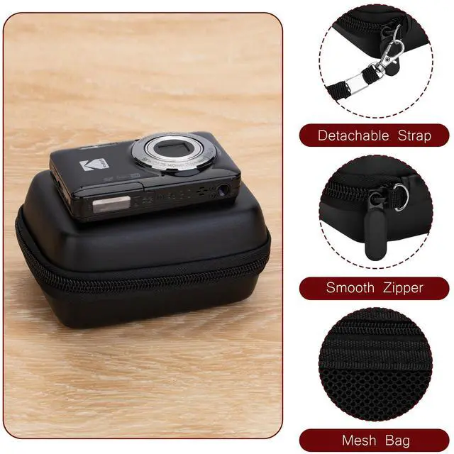 Alt view image 3 of 7 - Digital Camera Case Compatible with Canon G7X Mark III, SX 740, Camkory FHD 1080P, Kodak FZ55-BK, FZ45-BK Digital Point and Shoot Camera Case, Small Portable Travel Carrying Protective Storage Bag