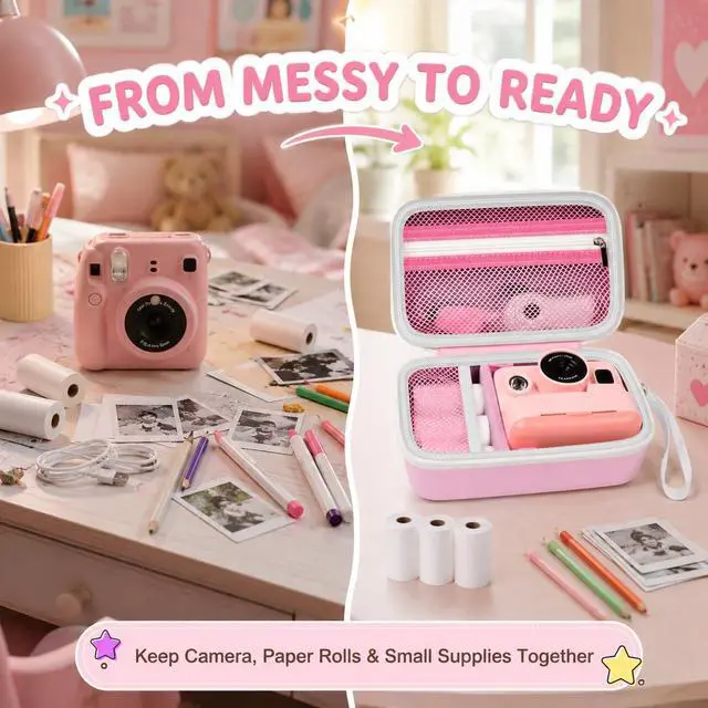 Alt view image 3 of 7 - Kids Instant Print Camera Case for DYLANTO for ESOXOFFORE Cameras