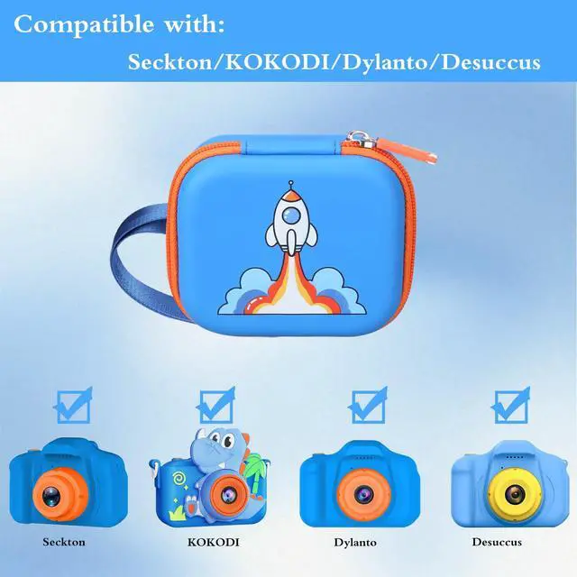Alt view image 2 of 7 - Camera Case for Seckton Upgrade Kids Selfie Camera, Case Compatible with Seckton/KOKODI/Dylanto/Goopow/Desuccus/DITUPAN/GKTZ/masterbee Digital Video Camera Toys Camcorder Storage Holder-Deep Blue