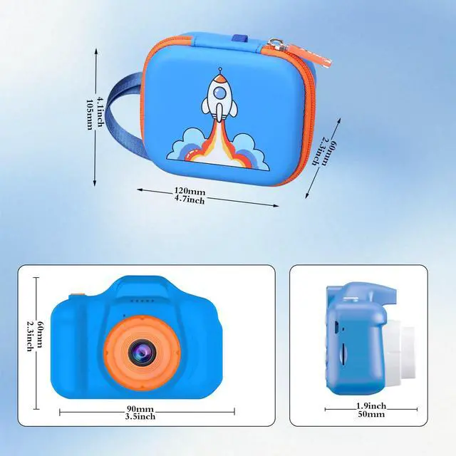 Alt view image 3 of 7 - Camera Case for Seckton Upgrade Kids Selfie Camera, Case Compatible with Seckton/KOKODI/Dylanto/Goopow/Desuccus/DITUPAN/GKTZ/masterbee Digital Video Camera Toys Camcorder Storage Holder-Deep Blue