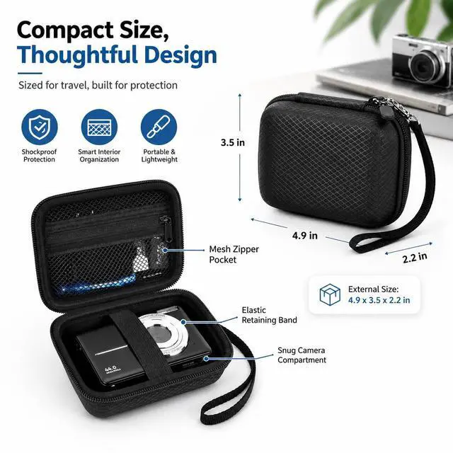 Alt view image 7 of 7 - Digital Camera Case for Kodak PIXPRO FZ55/FZ45/for CAMKORY