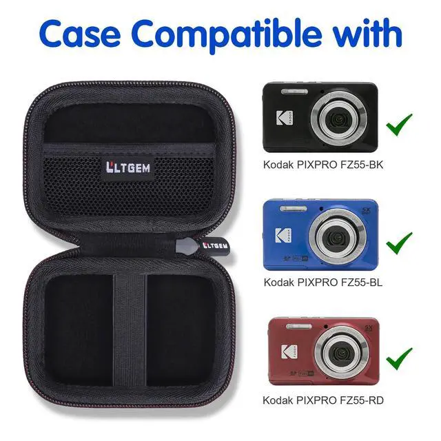 Alt view image 5 of 7 - Camera Case Compatible with Kodak PIXPRO FZ55 Digital Camera, Black