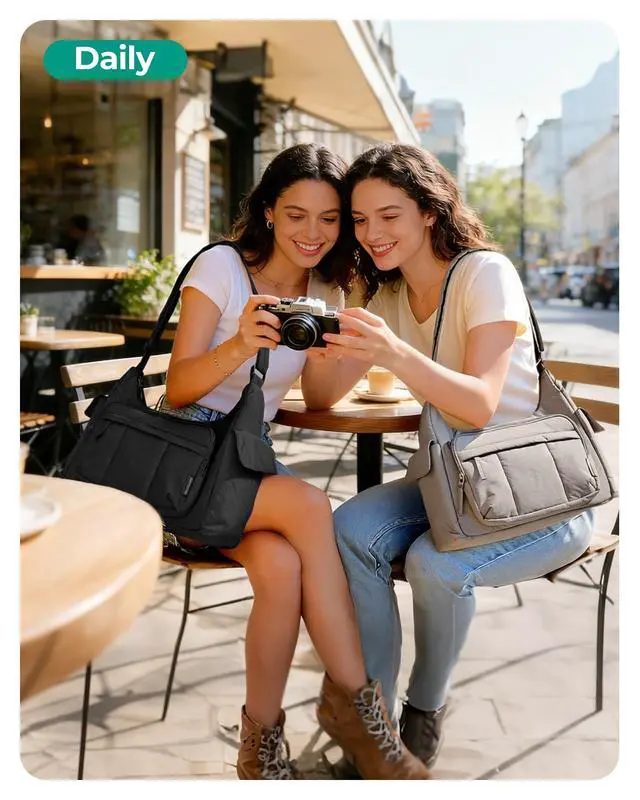 Alt view image 4 of 7 - 2 in 1 Puffy Camera Bag for Photographer Everyday Shoulder Bag