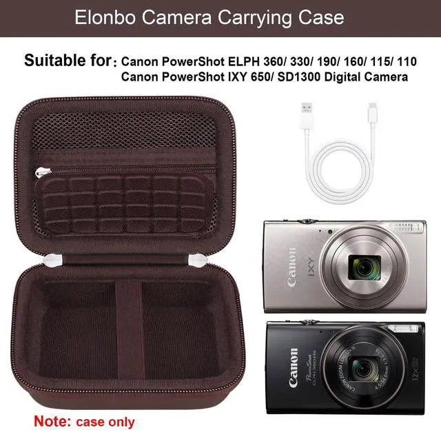 Alt view image 2 of 7 - Camera Case for Canon PowerShot ELPH 360 HS A/ 360 HS/ 360/ IXY 650