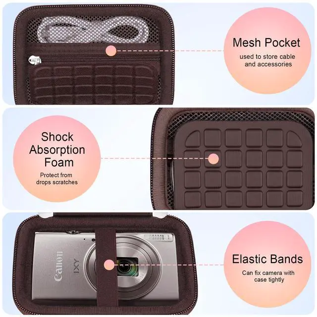 Alt view image 3 of 7 - Camera Case for Canon PowerShot ELPH 360 HS A/ 360 HS/ 360/ IXY 650