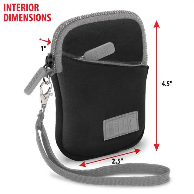 Alt view image 2 of 7 - Small Camera Pouch with Wrist Strap, Belt Loop - Small Digital Camera Case Fits Canon Powershot, Sony Cybershot, Nikon Coolpix, Kodak PIXPRO, Lumix zs99 - Fits 4.5 Inch Models (Black)