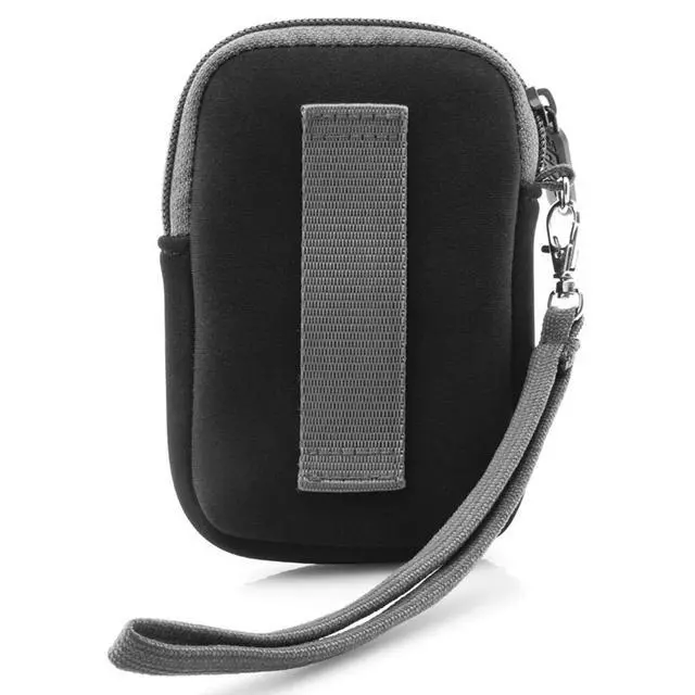 Alt view image 5 of 7 - Small Camera Pouch with Wrist Strap, Belt Loop - Small Digital Camera Case Fits Canon Powershot, Sony Cybershot, Nikon Coolpix, Kodak PIXPRO, Lumix zs99 - Fits 4.5 Inch Models (Black)
