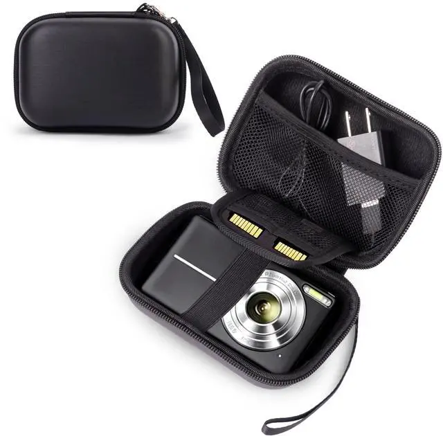 Main image of Digital Camera Case Compatible with KODAK PIXPRO FZ55 FZ45 /CAMKORY/CANON IXUS/SONY DSC W830 W800 - Hard Shell Protective Compact Camera Pouch for Vlogging & Travel,Small Carrying Pouch(Black)