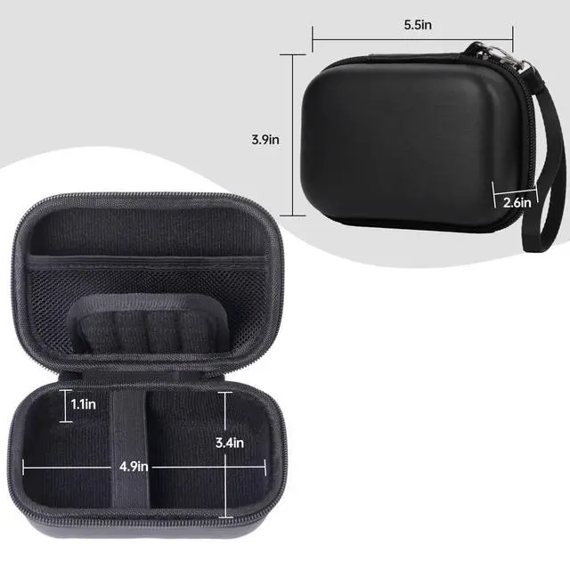 Alt view image 4 of 7 - Digital Camera Case Compatible with KODAK PIXPRO FZ55 FZ45 /CAMKORY/CANON IXUS/SONY DSC W830 W800 - Hard Shell Protective Compact Camera Pouch for Vlogging & Travel,Small Carrying Pouch(Black)