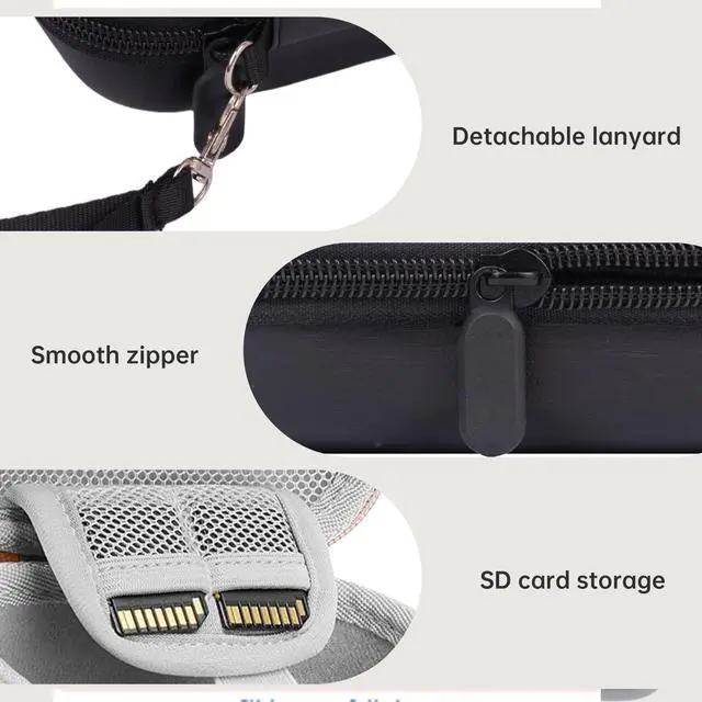 Alt view image 3 of 7 - Digital Camera Case Compatible with KODAK PIXPRO FZ55 FZ45 /CAMKORY/CANON IXUS/SONY DSC W830 W800 - Hard Shell Protective Compact Camera Pouch for Vlogging & Travel,Small Carrying Pouch(Black)