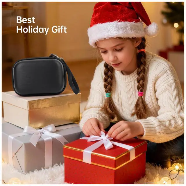 Alt view image 7 of 7 - Digital Camera Case Compatible with KODAK PIXPRO FZ55 FZ45 /CAMKORY/CANON IXUS/SONY DSC W830 W800 - Hard Shell Protective Compact Camera Pouch for Vlogging & Travel,Small Carrying Pouch(Black)