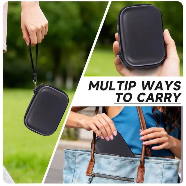 Alt view image 6 of 7 - Digital Camera Case Compatible with KODAK PIXPRO FZ55 FZ45 /CAMKORY/CANON IXUS/SONY DSC W830 W800 - Hard Shell Protective Compact Camera Pouch for Vlogging & Travel,Small Carrying Pouch(Black)