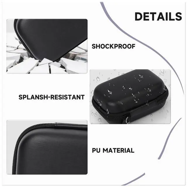 Alt view image 5 of 7 - Digital Camera Case Compatible with KODAK PIXPRO FZ55 FZ45 /CAMKORY/CANON IXUS/SONY DSC W830 W800 - Hard Shell Protective Compact Camera Pouch for Vlogging & Travel,Small Carrying Pouch(Black)