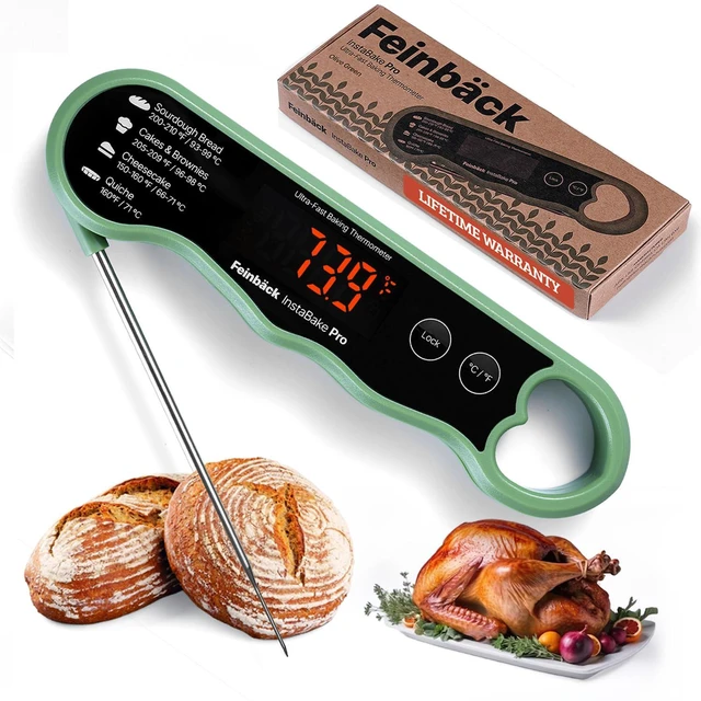 Main image of Pro Instant Read Food Thermometer for Cooking Sourdough Bread Baking | Rechargeable Rotating Screen | Digital Meat Thermometer Kitchen Gadget Grill Accessories | Water-Resistant (Olive Green)