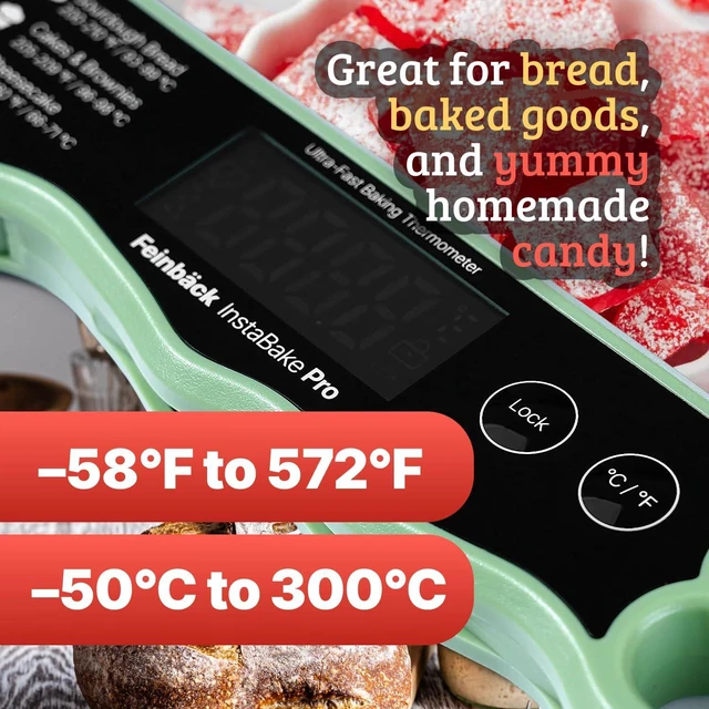 Alt view image 3 of 7 - Pro Instant Read Food Thermometer for Cooking Sourdough Bread Baking | Rechargeable Rotating Screen | Digital Meat Thermometer Kitchen Gadget Grill Accessories | Water-Resistant (Olive Green)