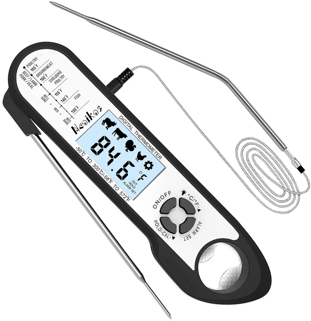 Main image of Digital Meat Food Thermometer - 2~3S Instant Read Cooking Thermometer, Backlight, Built-in Magnet, Calibration, Foldable Probe for Kitchen Deep Fry BBQ Grill Roast Turkey