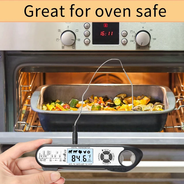 Alt view image 4 of 7 - Digital Meat Food Thermometer - 2~3S Instant Read Cooking Thermometer, Backlight, Built-in Magnet, Calibration, Foldable Probe for Kitchen Deep Fry BBQ Grill Roast Turkey