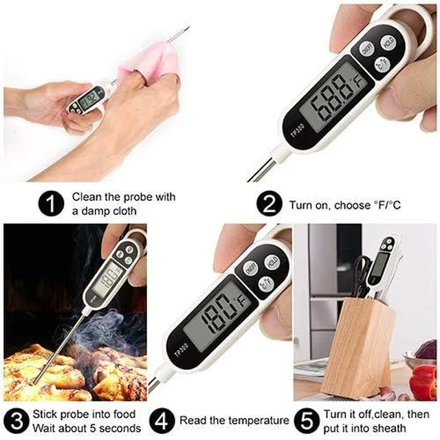 Alt view image 7 of 7 - SUBRANO Digital Instant Read Meat Thermometer Kitchen Cooking Food Candy Thermometer for Oil Deep Fry BBQ Grill Smoker Thermometer