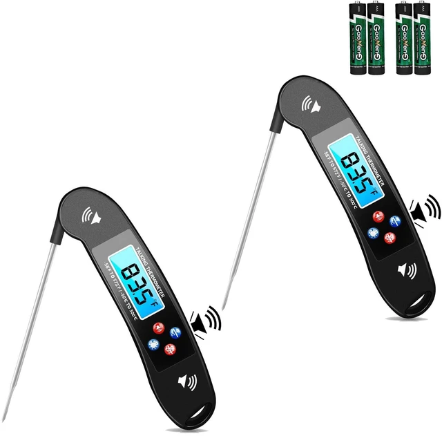 Main image of 2PCS Digital Talking Thermometer for The Blind, Waterproof Instant Read Food Thermometer with Talking Function & Backlight, Meat Thermometer with Probe for Cooking and Grilling, and More