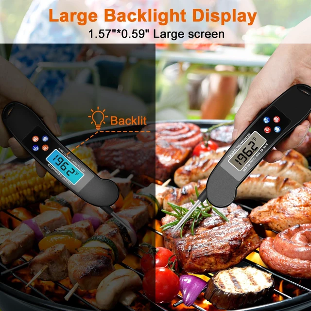 Alt view image 6 of 7 - 2PCS Digital Talking Thermometer for The Blind, Waterproof Instant Read Food Thermometer with Talking Function & Backlight, Meat Thermometer with Probe for Cooking and Grilling, and More