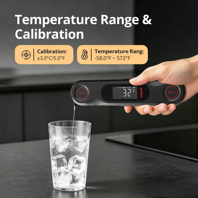 Alt view image 5 of 7 - Rechargeable 0.5S Fast Reading Meat Thermometer with Dual Probes | Digital Grilling Thermometer with LCD Backlit, Waterproof Food Thermometer with Calibration for Steak Turkey Candy Grill, BBQ