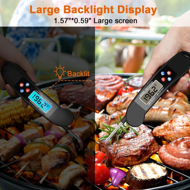 Alt view image 6 of 7 - Digital Talking Thermometer for The Blind, Waterproof Instant Read Food Thermometer with Talking Function & Backlight, Meat Thermometer with Probe for Cooking and Grilling, and More