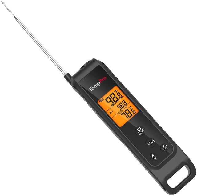 Main image of TempScan 2-in-1 Infrared Thermometer Gun with Meat Probe, Black | Instant Read Thermometer for Grilling, Non-Contact Infrared Thermometer for Cooking Pizza Oven Griddle HVAC Pool AC Vent
