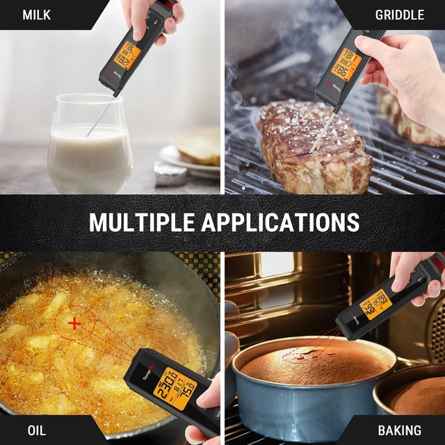 Alt view image 7 of 7 - TempScan 2-in-1 Infrared Thermometer Gun with Meat Probe, Black | Instant Read Thermometer for Grilling, Non-Contact Infrared Thermometer for Cooking Pizza Oven Griddle HVAC Pool AC Vent