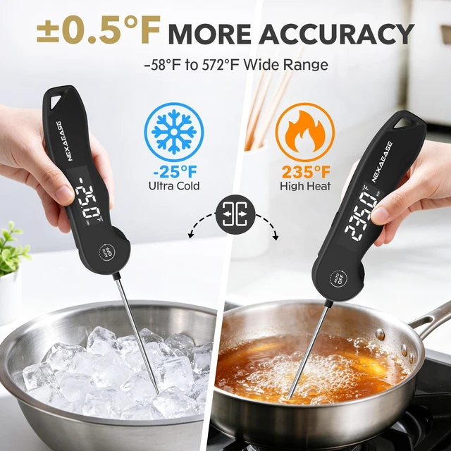 Alt view image 4 of 7 - Meat Thermometer Digital 0.3s Instant Read Food Thermometer ±0.5 Accuracy | Grill Thermometer USB Rechargeable,IPX6 Waterproof,Cooking Thermometer, Baking Gifts for Men Women Candy Brewing BBQ Lovers