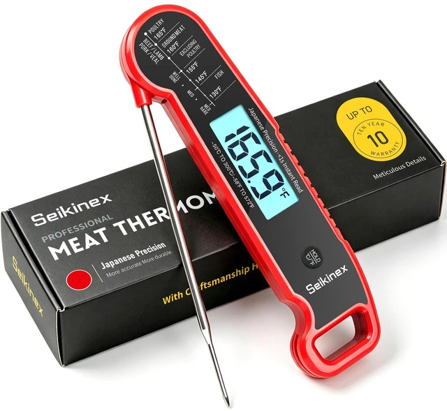 Main image of Professional <1s Instant Read Meat Thermometer, ±0.5 Thermocouple Probe, IP67 Waterproof Red Digital Cooking Thermometer, Japanese Precision for Kitchen, BBQ Grill