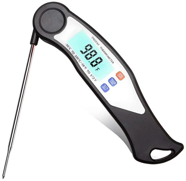 Main image of Digital Meat Thermometer- Instant Read Food Thermometer for Cooking, Collapsible Probe with Backlight Waterproof Food Thermometer,for Turkey Grill BBQ Candy.Meat.Steak, Black