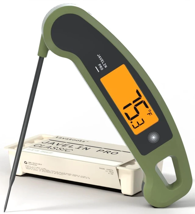 Main image of Javelin® PRO Classic Ultra-Fast 2-Second Professional Digital Instant Read Meat Thermometer for Grill and Cooking, Auto-Rotating Backlit Display, IP65 Water Resistant Olive