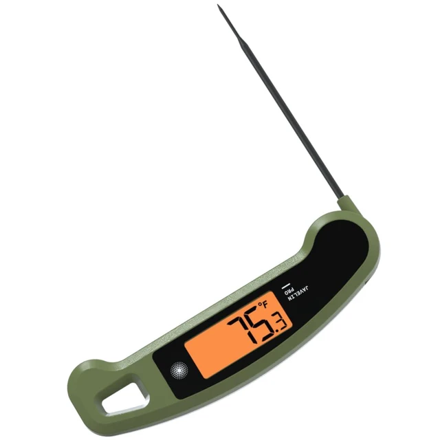 Alt view image 2 of 6 - Javelin® PRO Classic Ultra-Fast 2-Second Professional Digital Instant Read Meat Thermometer for Grill and Cooking, Auto-Rotating Backlit Display, IP65 Water Resistant Olive