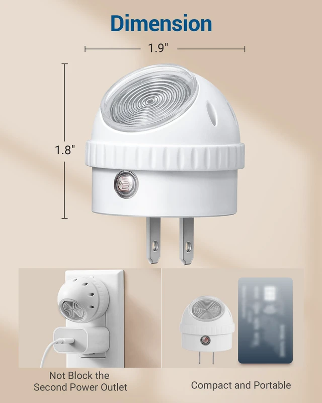 Alt view image 6 of 7 - Plug in Night Lights into Wall, Dusk to Dawn Sensor, 360° Rotating, Directional LED Nightlights for Kids, Nursy, Hallway, Bathroom, Bedroom, Cool White, 4 Pack