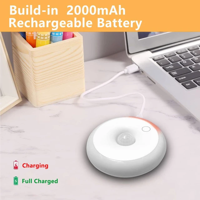 Alt view image 4 of 7 - Rechargeable Motion Sensor Night Light, Motion-Activated NightLight | Warm Light, Cordless 2000mAh Battery Operated, Stick On LightsMagnetic Portable LED with5 Adjustable Brightness Levels