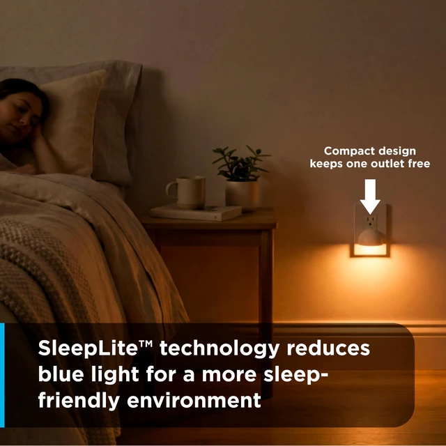 Alt view image 3 of 7 - SleepLite Plug in Night Light with Dusk to Dawn Sensor, 4 Pack | Amber, Warm White, Daylight, 1800K/3000K/5000K Light for Bedroom, Nursery, and Kids Room, UL Certified, Energy Efficient