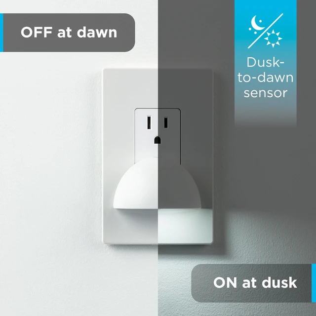 Alt view image 4 of 7 - SleepLite Plug in Night Light with Dusk to Dawn Sensor, 4 Pack | Amber, Warm White, Daylight, 1800K/3000K/5000K Light for Bedroom, Nursery, and Kids Room, UL Certified, Energy Efficient