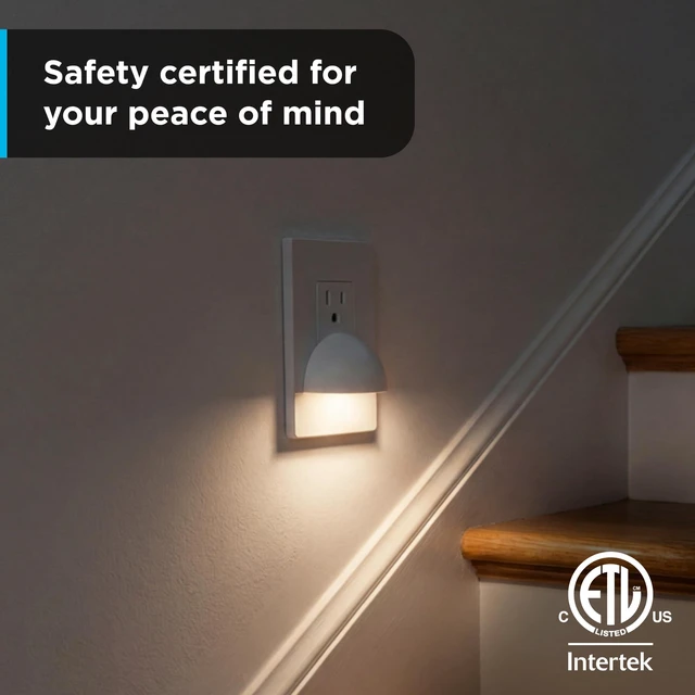Alt view image 6 of 7 - SleepLite Plug in Night Light with Dusk to Dawn Sensor, 4 Pack | Amber, Warm White, Daylight, 1800K/3000K/5000K Light for Bedroom, Nursery, and Kids Room, UL Certified, Energy Efficient