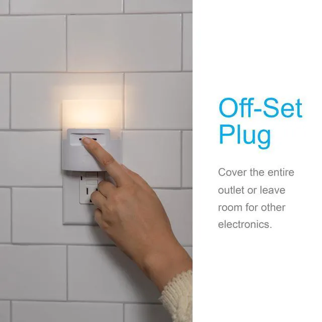Alt view image 4 of 7 - Ultrabrite LED Night Light, Dimmable, 100 Lumens, Plug-in, Dusk to Dawn Sensor, UL-Listed, Ideal for Bedroom, Bathroom, Nursery, Kitchen, Hallway, 45125, 1 Pack, White