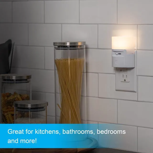 Alt view image 7 of 7 - Ultrabrite LED Night Light, Dimmable, 100 Lumens, Plug-in, Dusk to Dawn Sensor, UL-Listed, Ideal for Bedroom, Bathroom, Nursery, Kitchen, Hallway, 45125, 1 Pack, White