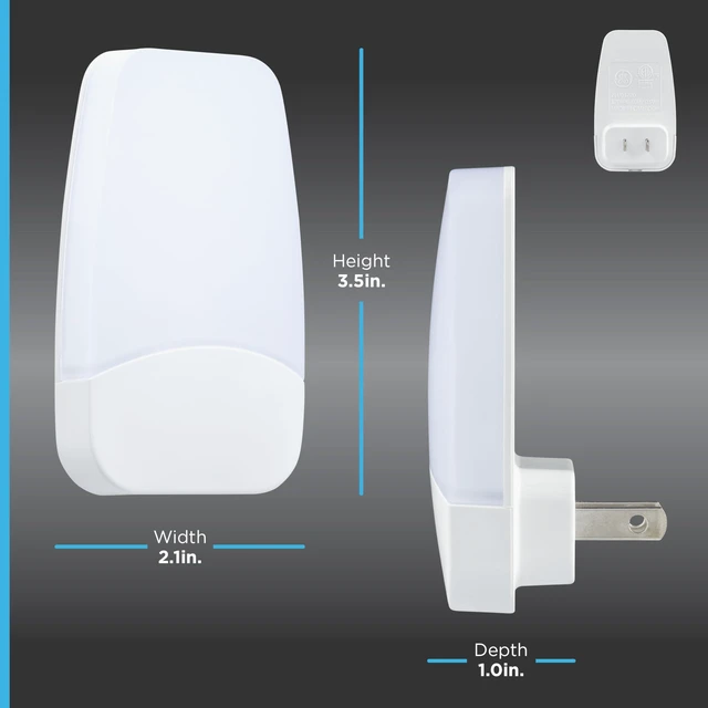 Alt view image 7 of 7 - Plug in Night Light with Dusk to Dawn Sensor, 4 Pack | Night Lights Plug Into Wall, Soft White 2700K Light for Bedroom, Bathroom, and Nursery, ETL Listed, Energy Efficient