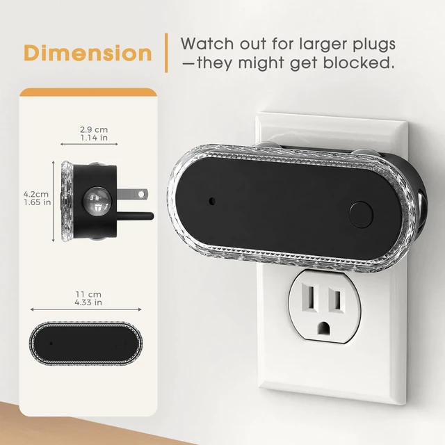 Alt view image 4 of 7 - Night Lights Plug into Wall,Night Light Projector,RGB,2 Pack | Plug in Night Light, Dusk to Dawn Sensor Light, Dynamic Marquee Light, Dimmable Nightlight for Bedroom, Home Decor
