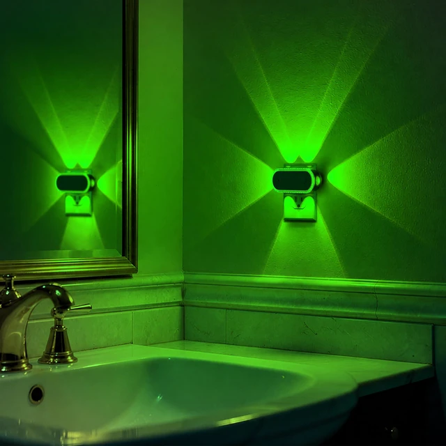Alt view image 6 of 7 - Night Lights Plug into Wall,Night Light Projector,RGB,2 Pack | Plug in Night Light, Dusk to Dawn Sensor Light, Dynamic Marquee Light, Dimmable Nightlight for Bedroom, Home Decor
