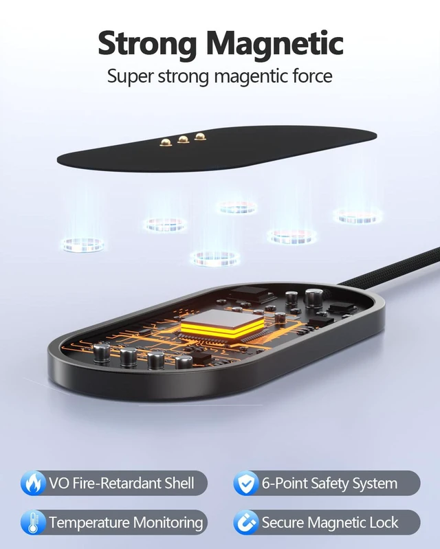 Alt view image 6 of 7 - Magnetic Wireless Charger for iPad Pro 12.9inch(3rd/4th/5th/6th) & iPad Air 13 (M2/M3) ONLY, 27W Fast Charging Smart Connector Charger, Aluminum Alloy Wireless Charging Pad