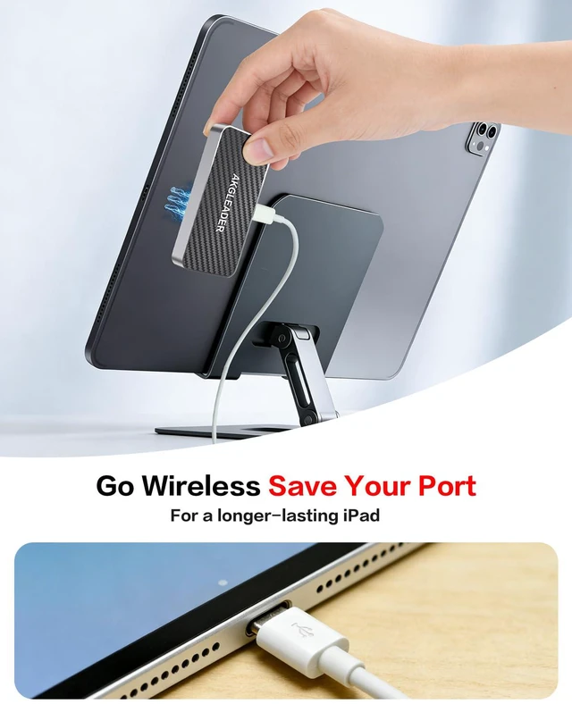Alt view image 6 of 7 - Magnetic Wireless Charger for iPad Pro (iPad Pro 12.9" (3rd-6th Gen)/iPad Air 13" (M2/M3))